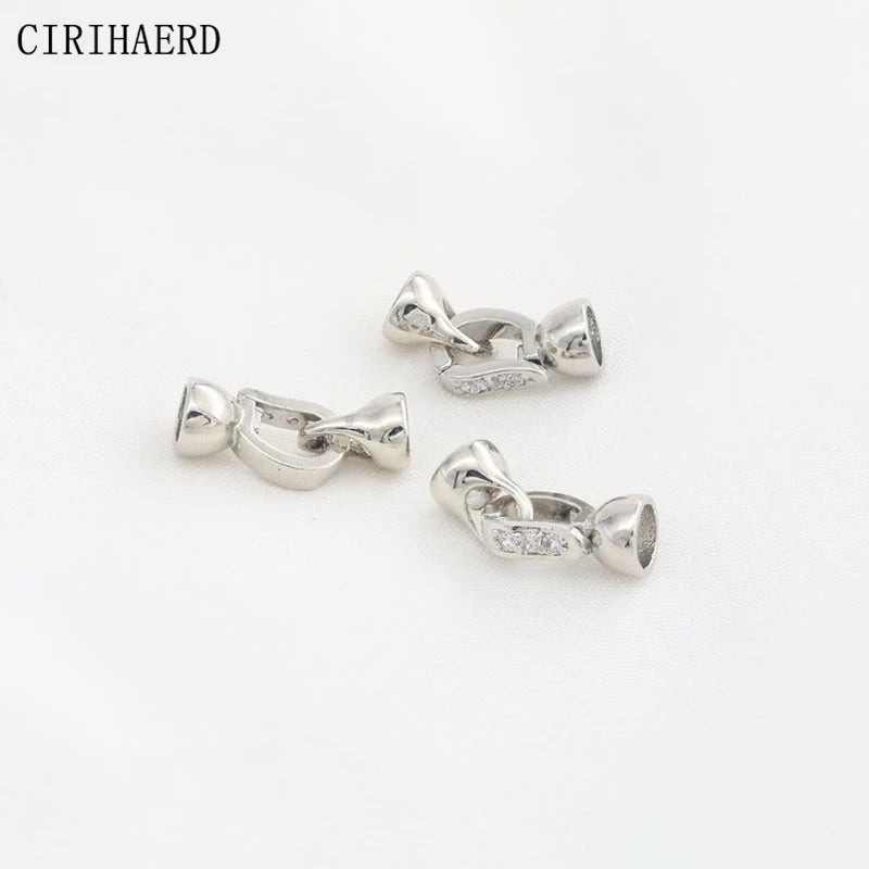 Jewelry Clasps Connectors Fasteners 18K Gold Plated Inlaid Zircon Clasp For Jewelry Bracelets Making Supplies DIY Accessories