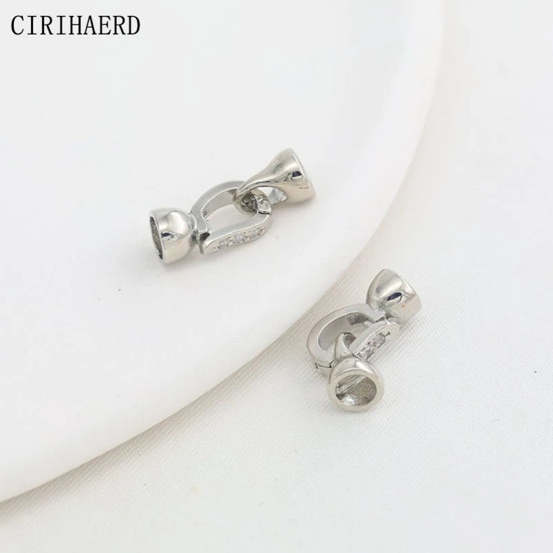 Jewelry Clasps Connectors Fasteners 18K Gold Plated Inlaid Zircon Clasp For Jewelry Bracelets Making Supplies DIY Accessories