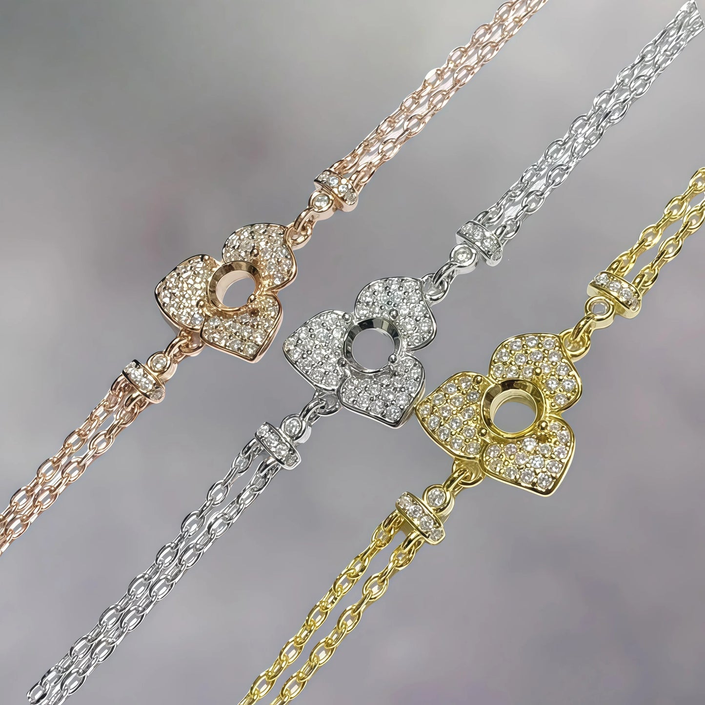 Setting 5mmCircle Stone S925 Sterling Silver DIY Empty Holder Bracelet Fine Sweet Charm Weddings Jewelry Flower Design for Woman