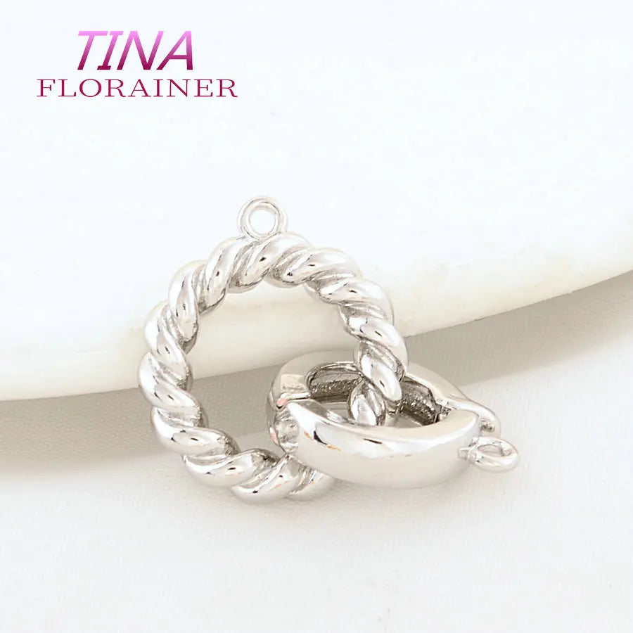 30MM 28MM 18K Gold Color Brass Round Bracelets Connect Clasps High Quality Diy Jewelry Findings Accessories