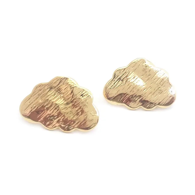 6PCS 18K Gold Color Brass Cloud Stud Earrings Pins Earrings High Quality Diy Jewelry Making Supplies Accessories for Women