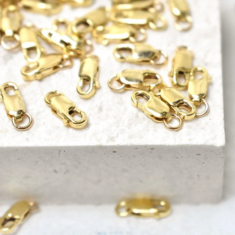 Lobster Clasp 14K Gold Filled Lobster Clasp Open Ring Attached Bulk Wholesale Supplies for Bracelets Necklace Making Jewelry