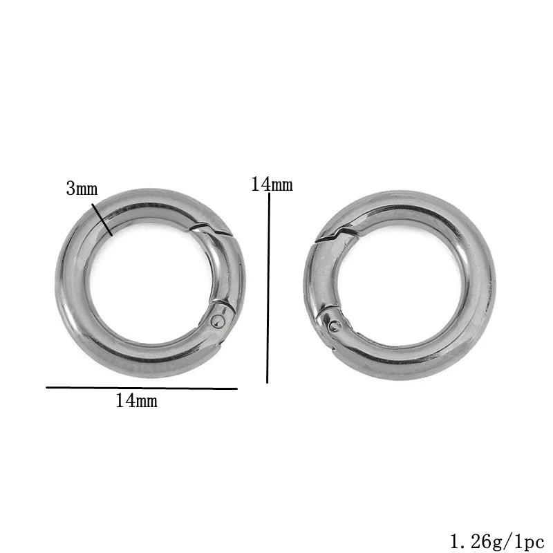 2pcs Stainless Steel Clasps Heart Round Ring Lobster Clasp Hooks Connectors Necklace for DIY Jewelry Making Supplies Accessories