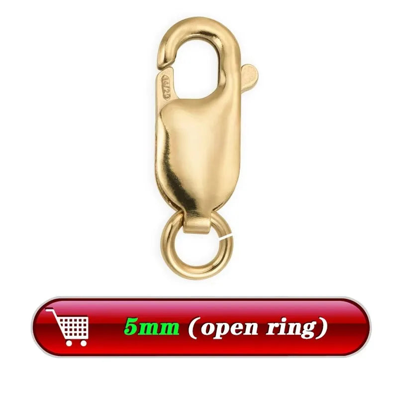 Lobster Clasp 14K Gold Filled Lobster Clasp Open Ring Attached Bulk Wholesale Supplies for Bracelets Necklace Making Jewelry