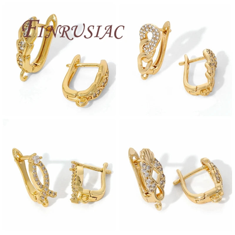 18K Gold Plated,Anti-Allergy Earring Hook Clasps,Supplies For Jewelry,Fasteners Earwires,Earrings Fixtures Accessories