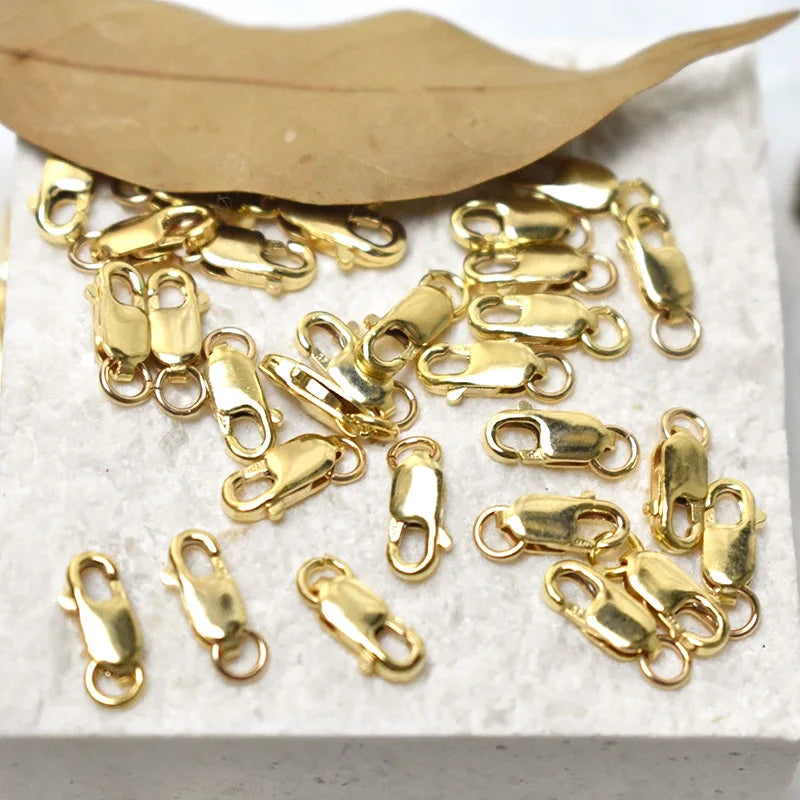 Lobster Clasp 14K Gold Filled Lobster Clasp Open Ring Attached Bulk Wholesale Supplies for Bracelets Necklace Making Jewelry