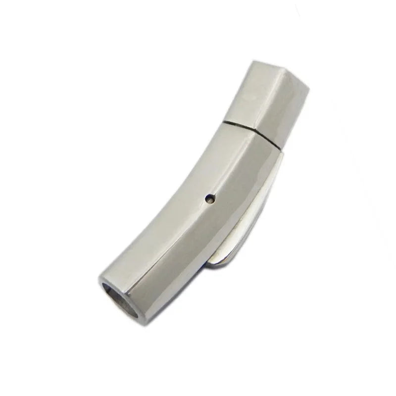 2PCs Stainless Steel Bayonet Clasps 3/4/5/6/8mm Hole Hexagon Push Lock Leather Cord Clasp DIY Bracelet Jewelry Making Supplies