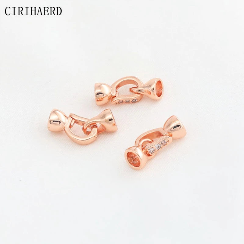 Jewelry Clasps Connectors Fasteners 18K Gold Plated Inlaid Zircon Clasp For Jewelry Bracelets Making Supplies DIY Accessories