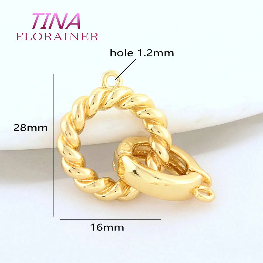 30MM 28MM 18K Gold Color Brass Round Bracelets Connect Clasps High Quality Diy Jewelry Findings Accessories