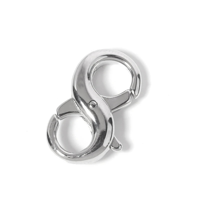 1pcs Stainless Steel Double Headed Claps Hook Titanium steel 8 Shape Buckle Connectors For Jewelry Making DIY Necklace