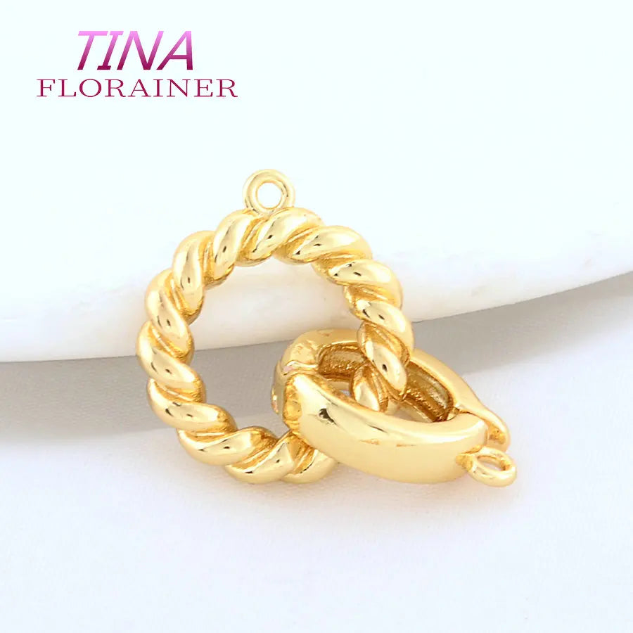 30MM 28MM 18K Gold Color Brass Round Bracelets Connect Clasps High Quality Diy Jewelry Findings Accessories