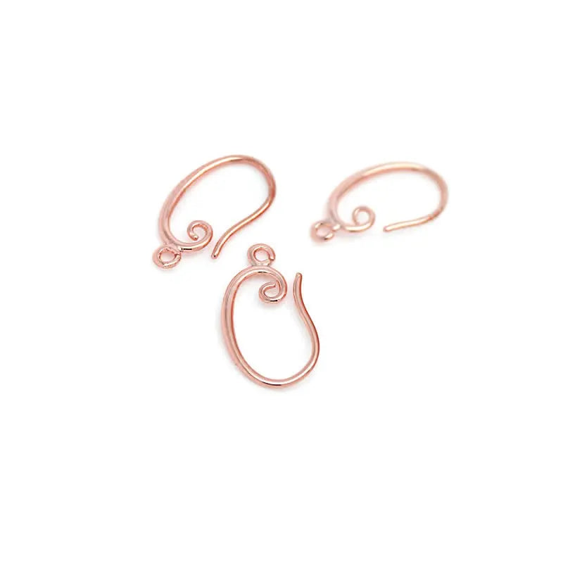 12PCS 10x16MM 11x19MM 18K Gold Color Brass Curling Style Earrings Hooks Jewelry Earrings Making Supplies Findings Accessories