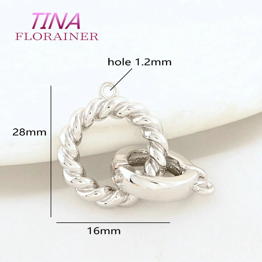 30MM 28MM 18K Gold Color Brass Round Bracelets Connect Clasps High Quality Diy Jewelry Findings Accessories