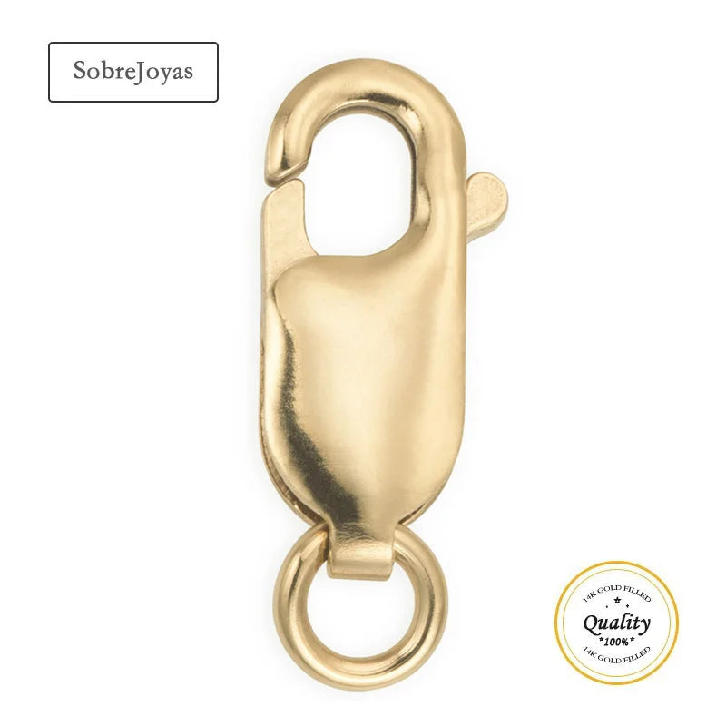 Lobster Clasp 14K Gold Filled Lobster Clasp Open Ring Attached Bulk Wholesale Supplies for Bracelets Necklace Making Jewelry