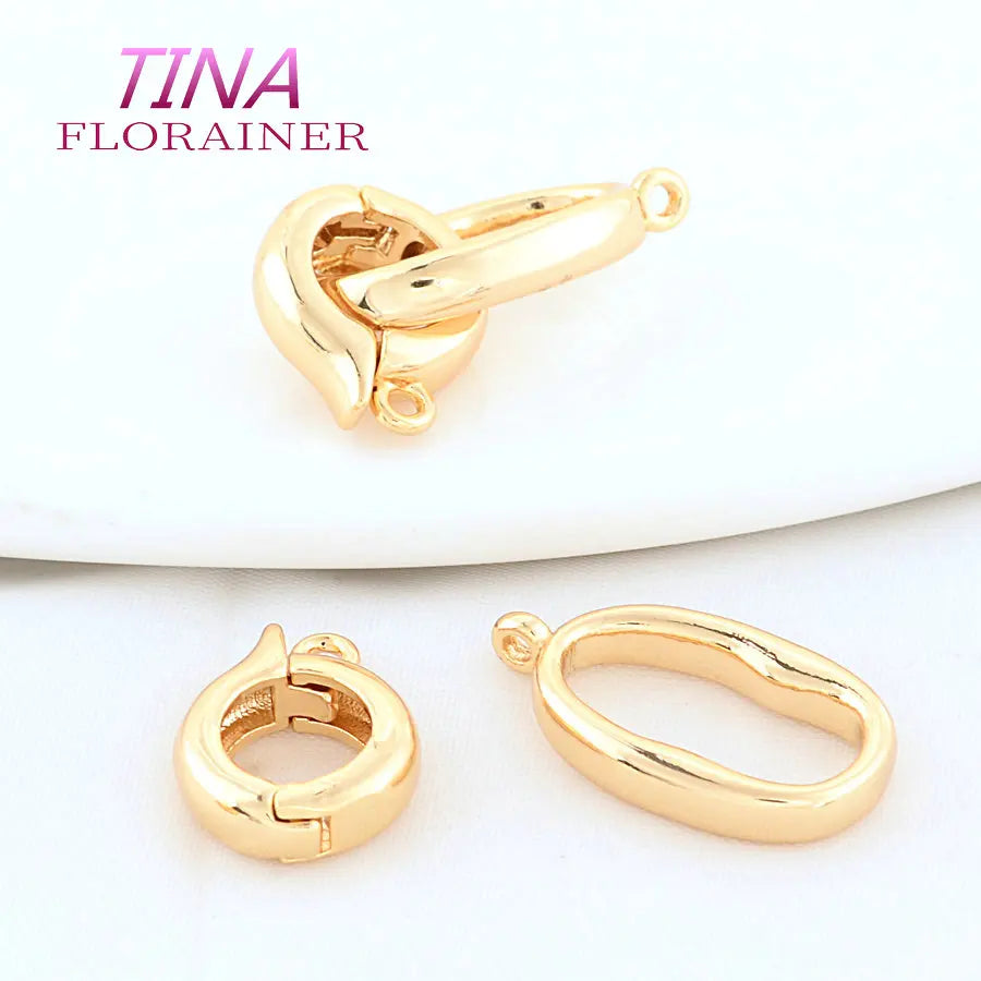30MM 28MM 18K Gold Color Brass Round Bracelets Connect Clasps High Quality Diy Jewelry Findings Accessories