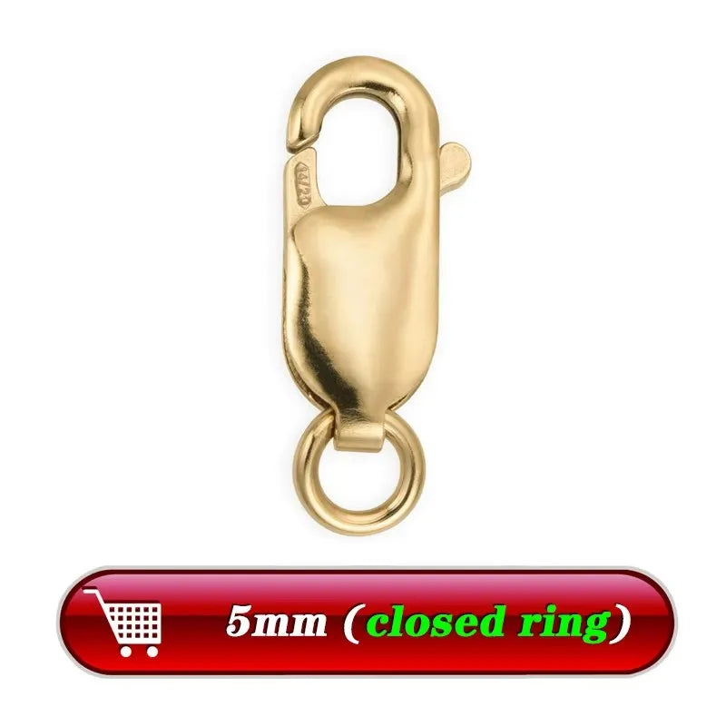 Lobster Clasp 14K Gold Filled Lobster Clasp Open Ring Attached Bulk Wholesale Supplies for Bracelets Necklace Making Jewelry