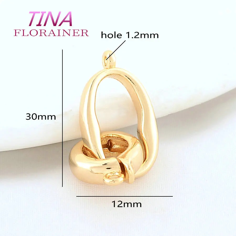 30MM 28MM 18K Gold Color Brass Round Bracelets Connect Clasps High Quality Diy Jewelry Findings Accessories