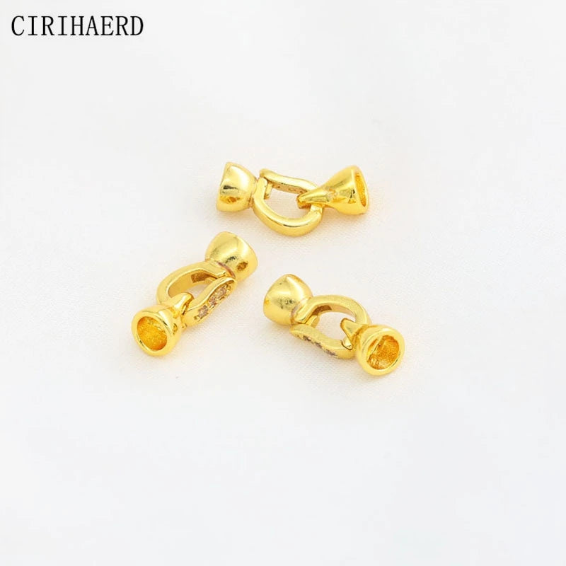 Jewelry Clasps Connectors Fasteners 18K Gold Plated Inlaid Zircon Clasp For Jewelry Bracelets Making Supplies DIY Accessories