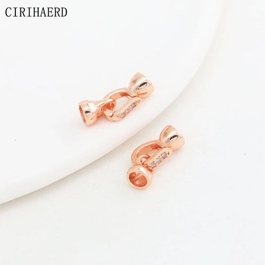 Jewelry Clasps Connectors Fasteners 18K Gold Plated Inlaid Zircon Clasp For Jewelry Bracelets Making Supplies DIY Accessories