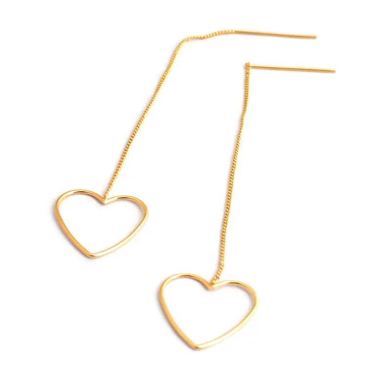 18K Gold Color Tassel Chain Stud Earring Line Connect Chain Women's Earrings High Quality Accessories Rosediy official-website