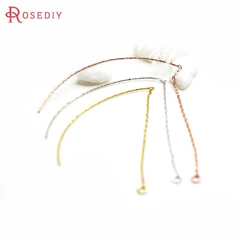 18K Gold Color Tassel Chain Stud Earring Line Connect Chain Women's Earrings High Quality Accessories Rosediy official-website