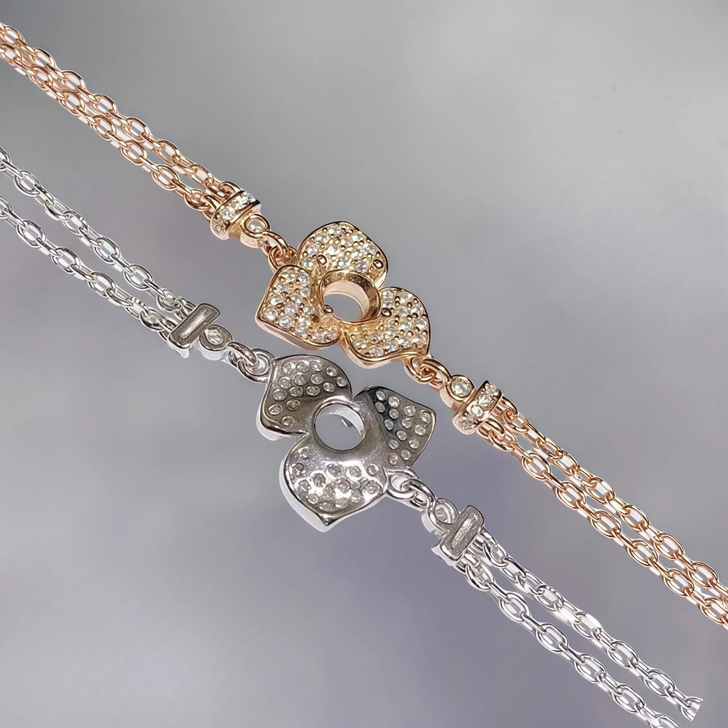 Setting 5mmCircle Stone S925 Sterling Silver DIY Empty Holder Bracelet Fine Sweet Charm Weddings Jewelry Flower Design for Woman