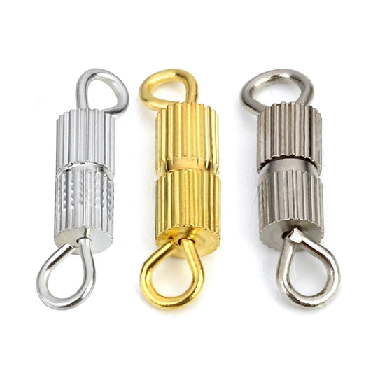 30pcs/lot Metal Cylinder Clasps Fasteners Buckle End Clasps Connector For DIY Jewelry Making Necklace Bracelet Accessories