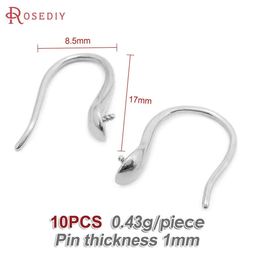 18K Gold Color Brass Can fit Half Hole Beads with Half Pins Earrings Hooks High Quality Jewelry Making Diy Findings Accessories