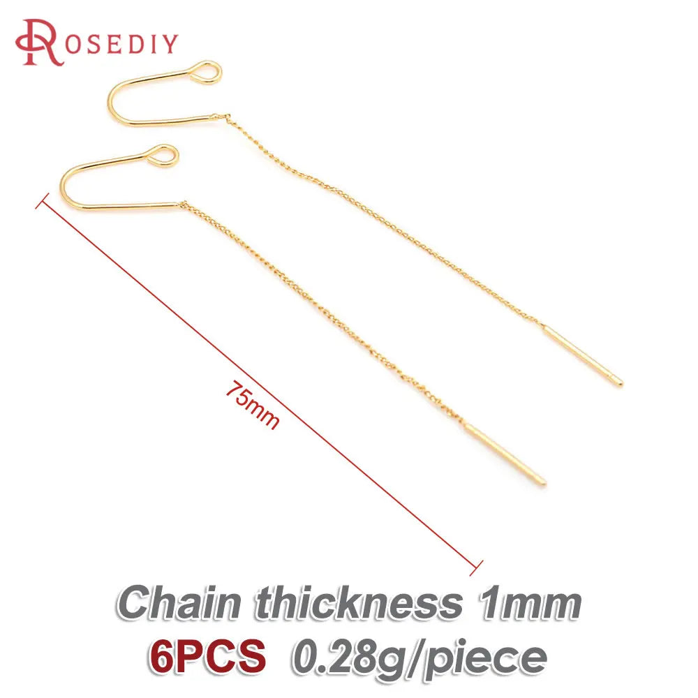 18K Gold Color Tassel Chain Stud Earring Line Connect Chain Women's Earrings High Quality Accessories Rosediy official-website